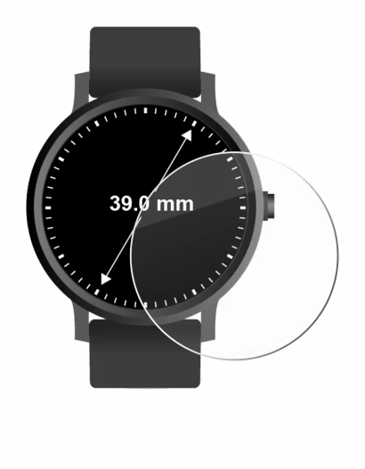 Abbildung des Geräts Kreisrunde Displays (ø: 39 mm) mit einer Vielzahl des Displayschutzes.