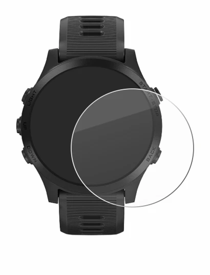 Abbildung des Geräts Garmin Forerunner 945 mit einer Vielzahl des Displayschutzes.
