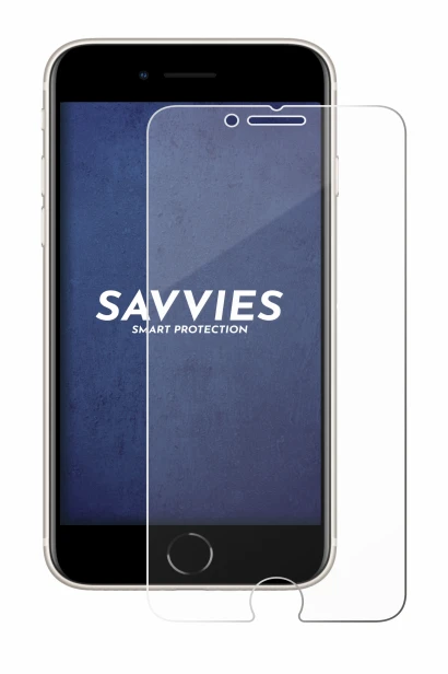 Abbildung des Geräts Apple iPhone SE 3 2022 mit einer Vielzahl des Displayschutzes.
