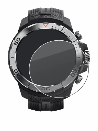 Abbildung des Geräts Xiaomi Mibro GS Explorer mit einer Vielzahl des Displayschutzes.