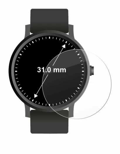 Abbildung des Geräts Armbanduhren (Kreisrund, ø: 31 mm) mit einer Vielzahl des Displayschutzes.