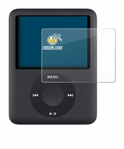 Abbildung des Geräts Apple iPod nano (3. Gen.) mit einer Vielzahl des Displayschutzes.