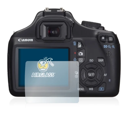 Abbildung des Geräts Canon EOS 1100D mit einer Vielzahl des Displayschutzes.