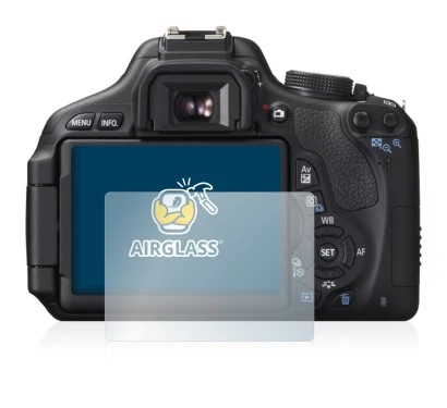 Abbildung des Geräts Canon EOS 600D mit einer Vielzahl des Displayschutzes.