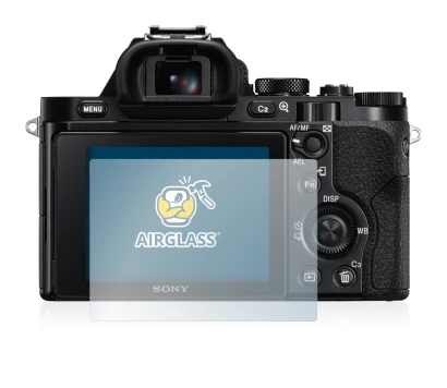 Abbildung des Geräts Sony Alpha 7S mit einer Vielzahl des Displayschutzes.