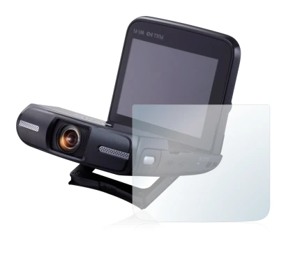 Abbildung des Geräts Canon Legria Mini mit einer Vielzahl des Displayschutzes.