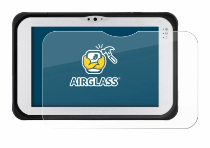 Abbildung des Geräts Panasonic Toughpad FZ-M1 mit einer Vielzahl des Displayschutzes.