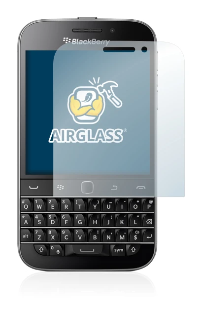 Abbildung des Geräts Blackberry Classic Q20 mit einer Vielzahl des Displayschutzes.