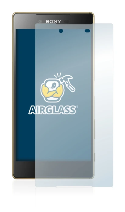Abbildung des Geräts Sony Xperia Z5 Premium mit einer Vielzahl des Displayschutzes.