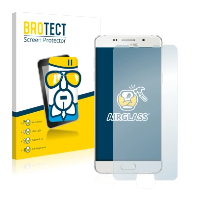 Vorderseite einer Produktverpackung mit dem Markenlogo BROTECT. Daneben ist das Gerät Samsung Galaxy A5 2016 mit dem zugehörig