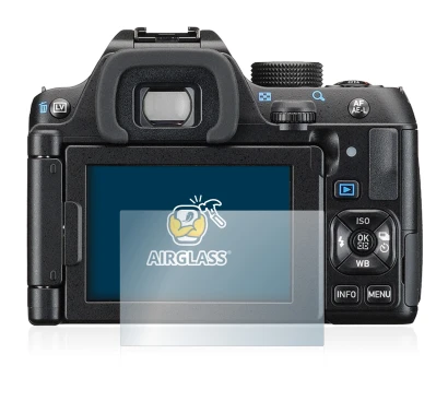 Abbildung des Geräts Pentax K-70 mit einer Vielzahl des Displayschutzes.