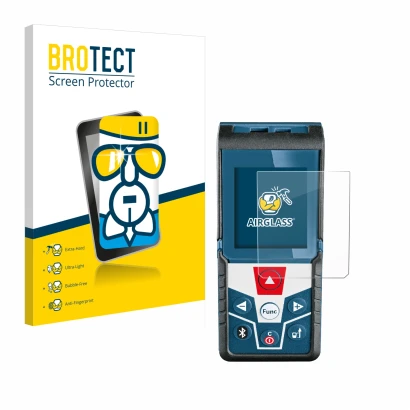 Vorderseite einer Produktverpackung mit dem Markenlogo BROTECT. Daneben ist das Gerät Bosch GLM 50 C Professional mit dem zuge