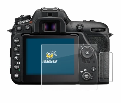 Abbildung des Geräts Nikon D7500 mit einer Vielzahl des Displayschutzes.