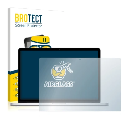 Vorderseite einer Produktverpackung mit dem Markenlogo BROTECT. Daneben ist das Gerät Apple MacBook Pro 15" 2017 mit dem zugeh