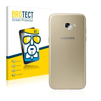 Vorderseite einer Produktverpackung mit dem Markenlogo BROTECT. Daneben ist das Gerät Samsung Galaxy A5 2017 (NUR Kameraschutz