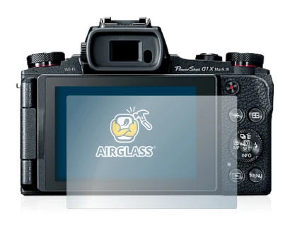 Abbildung des Geräts Canon PowerShot G1 X Mark III mit einer Vielzahl des Displayschutzes.