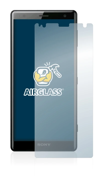 Abbildung des Geräts Sony Xperia XZ2 mit einer Vielzahl des Displayschutzes.
