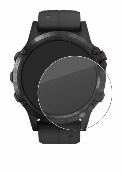 Abbildung des Geräts Garmin Fenix 5 Plus (47 mm) mit einer Vielzahl des Displayschutzes.