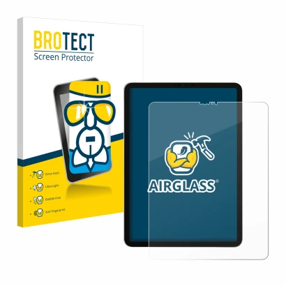 Vorderseite einer Produktverpackung mit dem Markenlogo BROTECT. Daneben ist das Gerät Apple iPad Pro 12.9" 2018 (3. Gen.) mit 