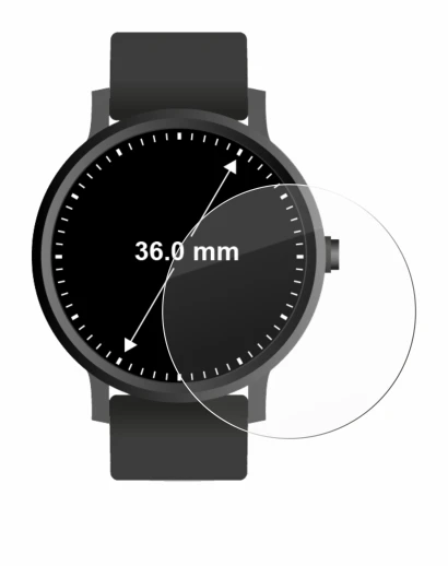 Abbildung des Geräts Kreisrunde Displays (ø: 36 mm) mit einer Vielzahl des Displayschutzes.