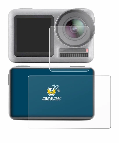 Abbildung des Geräts DJI Osmo Action mit einer Vielzahl des Displayschutzes.