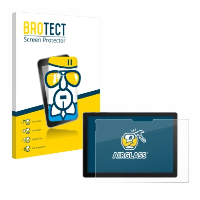 Vorderseite einer Produktverpackung mit dem Markenlogo BROTECT. Daneben ist das Gerät Microsoft Surface Pro 7 mit dem zugehöri