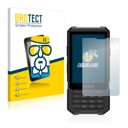 Vorderseite einer Produktverpackung mit dem Markenlogo BROTECT. Daneben ist das Gerät Cyrus CM 17 Hybrid mit dem zugehörigen D