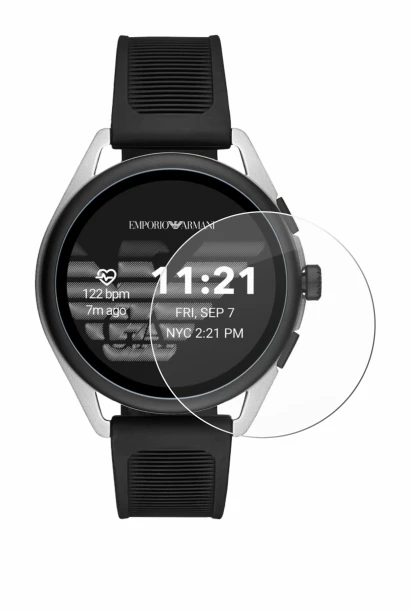 Abbildung des Geräts Emporio Armani Connected Smartwatch 3 mit einer Vielzahl des Displayschutzes.