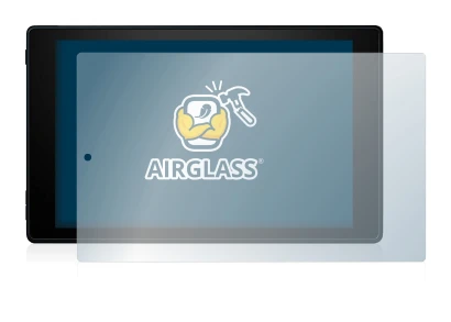 Abbildung des Geräts Amazon Fire HD 10 2019 (9. Gen.) mit einer Vielzahl des Displayschutzes.