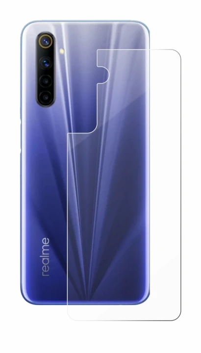 Abbildung des Geräts realme 6 (Rückseite) mit einer Vielzahl des Displayschutzes.