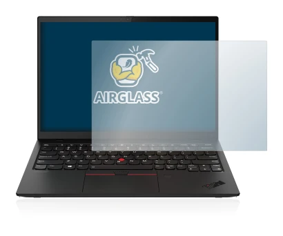 Abbildung des Geräts Lenovo ThinkPad X1 Nano mit einer Vielzahl des Displayschutzes.