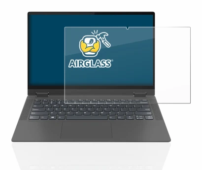 Abbildung des Geräts Lenovo IdeaPad Flex 5 14" 2020 mit einer Vielzahl des Displayschutzes.