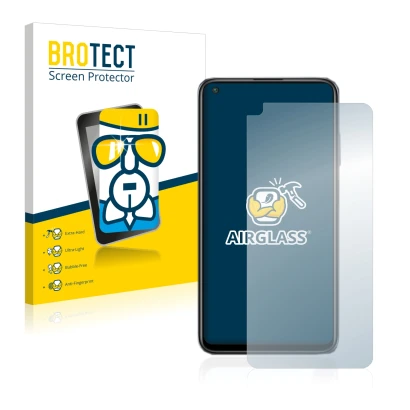 Vorderseite einer Produktverpackung mit dem Markenlogo BROTECT. Daneben ist das Gerät Xiaomi Redmi Note 9T 5G mit dem zugehöri