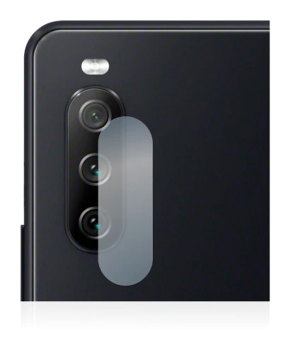 Abbildung des Geräts Sony Xperia 10 III (NUR Kameraschutz) mit einer Vielzahl des Displayschutzes.