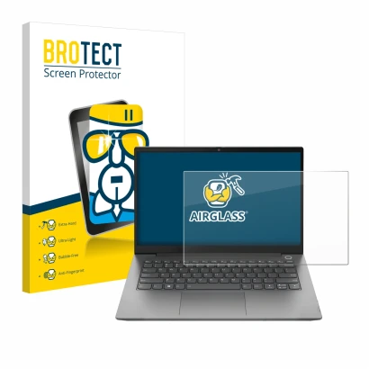 Vorderseite einer Produktverpackung mit dem Markenlogo BROTECT. Daneben ist das Gerät Lenovo ThinkPad T14 Gen 2 mit dem zugehö