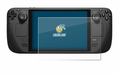 Abbildung des Geräts Valve Steam Deck mit einer Vielzahl des Displayschutzes.