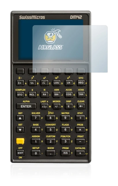 Abbildung des Geräts SwissMicros DM42 mit einer Vielzahl des Displayschutzes.