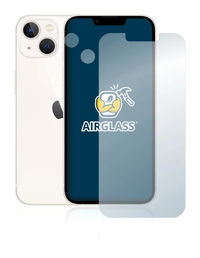 Abbildung des Geräts Apple iPhone 13 (Display+Kamera) mit einer Vielzahl des Displayschutzes.