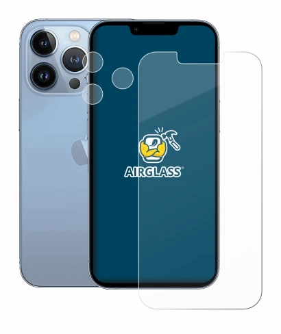 Abbildung des Geräts Apple iPhone 13 Pro (Display+Kamera) mit einer Vielzahl des Displayschutzes.