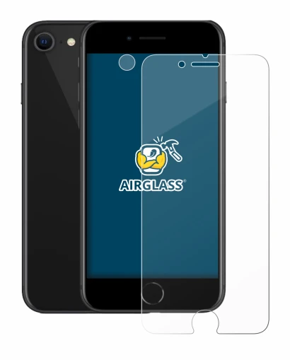 Abbildung des Geräts Apple iPhone SE 2 2020 (Display+Kamera) mit einer Vielzahl des Displayschutzes.