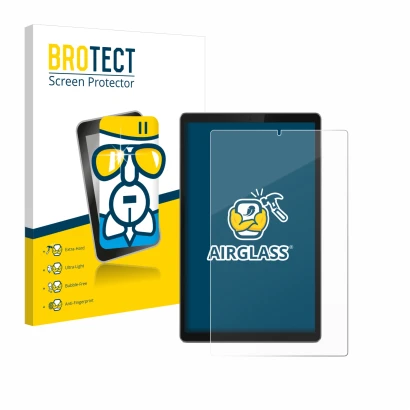 Vorderseite einer Produktverpackung mit dem Markenlogo BROTECT. Daneben ist das Gerät Lenovo Tab TB-X306F mit dem zugehörigen 