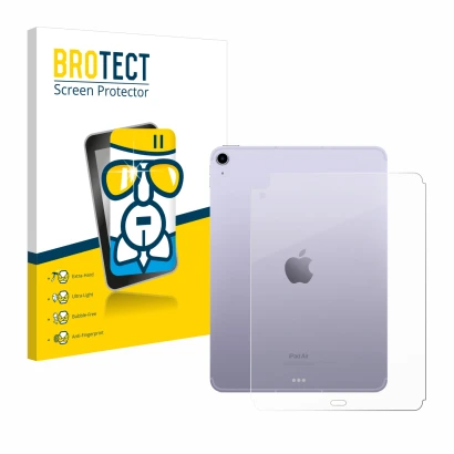 Vorderseite einer Produktverpackung mit dem Markenlogo BROTECT. Daneben ist das Gerät Apple iPad Air 5 WiFi 2022 (Rückseite, 5
