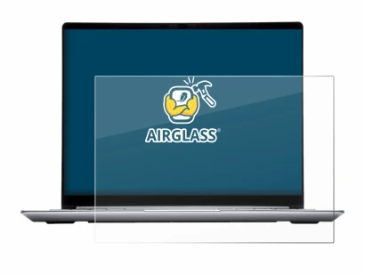 Abbildung des Geräts Framework Laptop 13 mit einer Vielzahl des Displayschutzes.