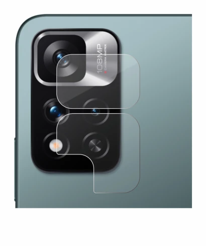 Abbildung des Geräts Xiaomi Redmi Note 11 Pro+ 5G (NUR Kameraschutz) mit einer Vielzahl des Displayschutzes.