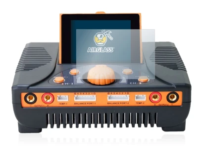 Abbildung des Geräts Junsi iCharger 406 Duo mit einer Vielzahl des Displayschutzes.