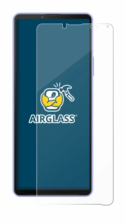 Abbildung des Geräts Sony Xperia 10 IV mit einer Vielzahl des Displayschutzes.