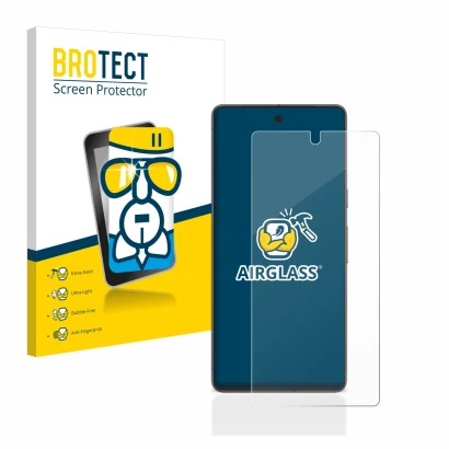 Vorderseite einer Produktverpackung mit dem Markenlogo BROTECT. Daneben ist das Gerät Google Pixel 7 mit dem zugehörigen Displ