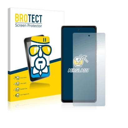 Vorderseite einer Produktverpackung mit dem Markenlogo BROTECT. Daneben ist das Gerät Blackview A100 mit dem zugehörigen Displ