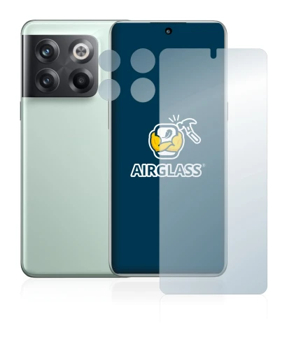 Abbildung des Geräts OnePlus 10T 5G (Display+Kamera) mit einer Vielzahl des Displayschutzes.