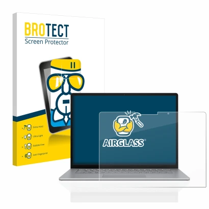 Vorderseite einer Produktverpackung mit dem Markenlogo BROTECT. Daneben ist das Gerät Microsoft Surface Laptop 5 13.5